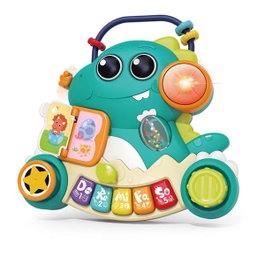 Hola Órgano musical Dinosaurio con actividades 2 en 1 con luces y sonidos