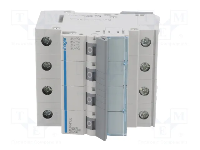 HAGER MCN416E Interruptor magnetotérmico 4 polos 16A 6kA