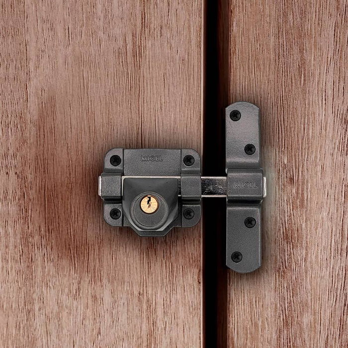 Micel Cerrojo de seguridad sobreponer modelo Crr14 de acero con acabado gris