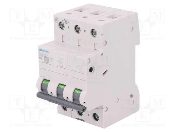 SIEMENS 5SL6306-7 Interruptor magnetotérmico 3 polos 6A SIEMENS 5SL6306-7 Interruptor magnetotérmico 3 polos 6A