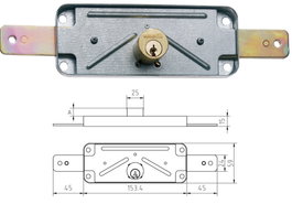 MCM Cerradura de sobreponer 1511av para puertas metálicas con doble cilindro