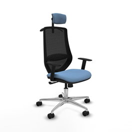 PIQUERAS Y CRESPO Silla de oficina Mardos con mecanismo Sincro, Azul cielo y Negro
