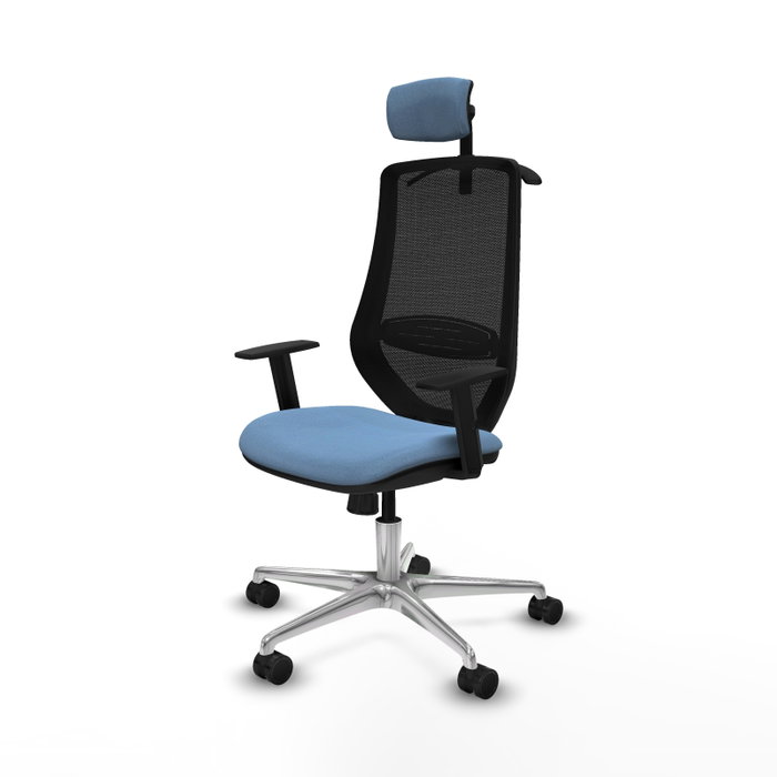 PIQUERAS Y CRESPO Silla de oficina Mardos con mecanismo Sincro, Azul cielo y Negro