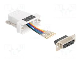 DeLOCK 67088 Adaptador D-Sub 15 Hembra a RJ12 Hembra Blanco