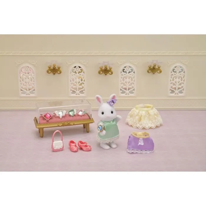 Sylvanian Families La maleta de moda Snow Bunny y Big Sister con accesorios de joyería Sylvanian Families La maleta de moda Snow Bunny y Big Sister con accesorios de joyería