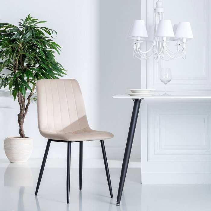 Ixia Silla de Salón en Terciopelo Beige