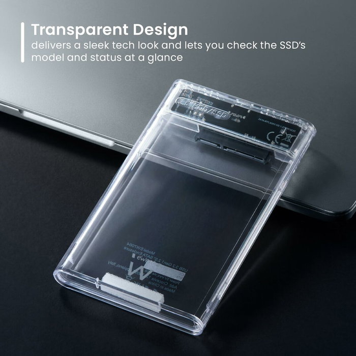 EWENT EW7064 Carcasa Externa Transparente para SSD/HDD de 2,5 Pulgadas USB 3.2 EWENT EW7064 Carcasa Externa Transparente para SSD/HDD de 2,5 Pulgadas USB 3.2