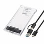 EWENT EW7064 Carcasa Externa Transparente para SSD/HDD de 2,5 Pulgadas USB 3.2