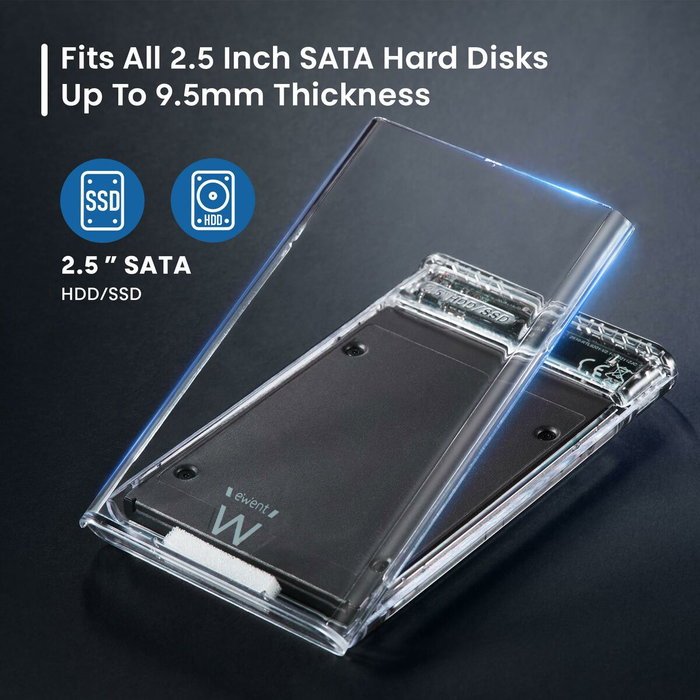 EWENT EW7064 Carcasa Externa Transparente para SSD/HDD de 2,5 Pulgadas USB 3.2 EWENT EW7064 Carcasa Externa Transparente para SSD/HDD de 2,5 Pulgadas USB 3.2