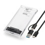 EWENT EW7064 Carcasa Externa Transparente para SSD/HDD de 2,5 Pulgadas USB 3.2