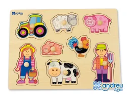 Andreutoys Puzle de Madera Granja 8 Piezas