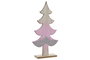 DKD Home Decor Decoración Navidad Fantasía Rosa Madera Árbol Degradado 6 x 39.5 x 20 cm (4 Unidades)