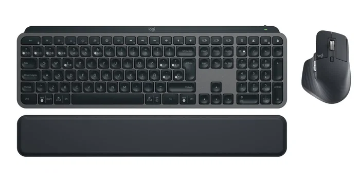 Logitech Master Series MX Keys Combo for Business teclado + ratón - Wireless RF + Bluetooth, QWERTY Español, retroiluminación LED, color grafito, pack de oficina
