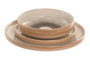 DKD Home Decor Set de Vajilla de Gres Beige con Relieve de 18 Piezas