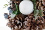 DKD Home Decor Árbol de Piña Nevado Marrón 17x17x30 cm