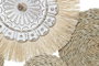 DKD Home Decor Decoración de Pared de Fibra y Metal Natural y Blanco