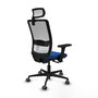 PIQUERAS Y CRESPO Silla de oficina Haches con mecanismo Sincro/Traslack, Azul y Blanco