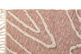 DKD Home Decor Alfombra de Algodón Bordada con Flecos Rosa y Blanco