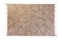 DKD Home Decor Alfombra de Algodón Bordada con Flecos Rosa y Blanco