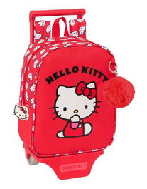 Mochila Escolar Hello Kitty Iconic Blanco Rojo 22 x 27 x 10 cm