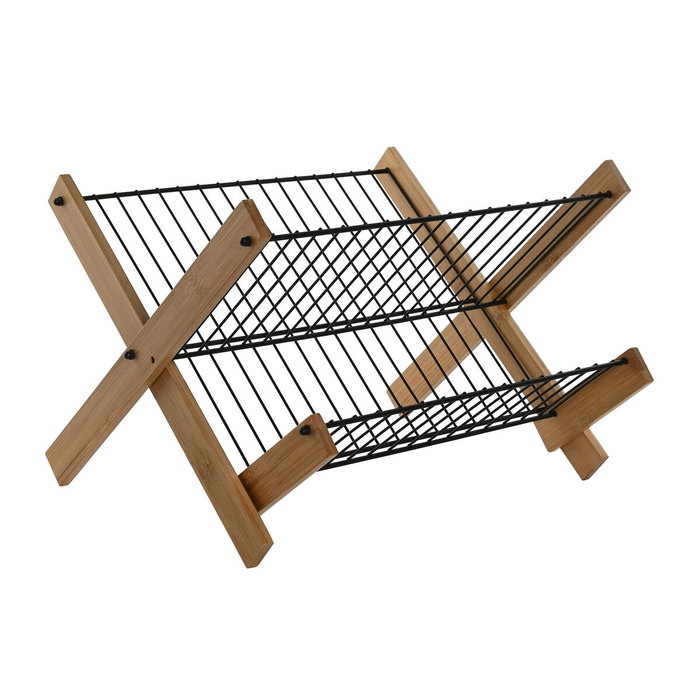 DKD Home Decor Escurreplatos de Bambú y Metal Negro 39,5x38x27 cm DKD Home Decor Escurreplatos de Bambú y Metal Negro 39,5x38x27 cm