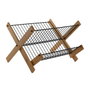 DKD Home Decor Escurreplatos de Bambú y Metal Negro 39,5x38x27 cm