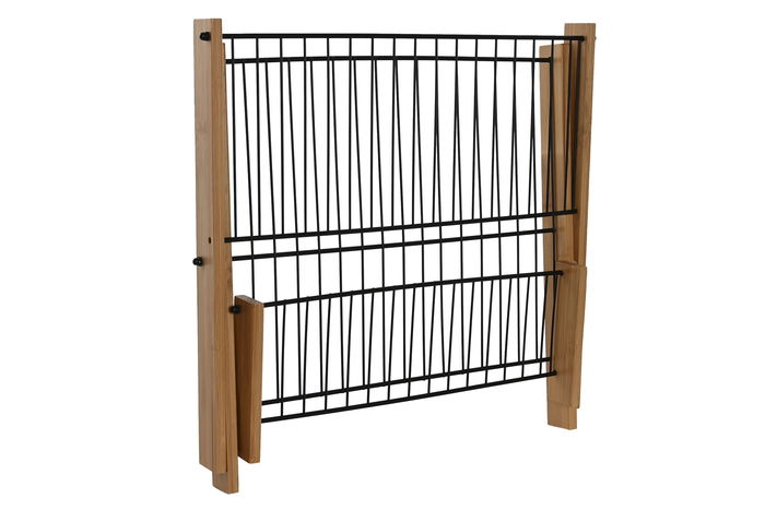 DKD Home Decor Escurreplatos Basicos Negro Metal Bambu 38 x 27 x 39.5 cm