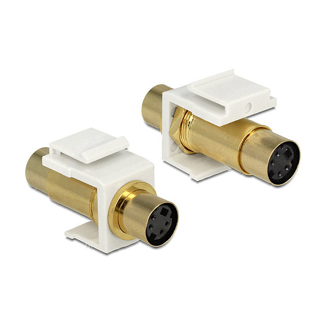 DeLOCK 86338 Módulo Keystone Mini-DIN 4 Pin Blanco con Contactos Chapados en Oro DeLOCK 86338 Módulo Keystone Mini-DIN 4 Pin Blanco con Contactos Chapados en Oro