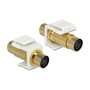 DeLOCK 86338 Módulo Keystone Mini-DIN 4 Pin Blanco con Contactos Chapados en Oro