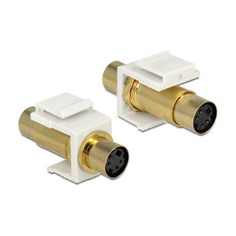 DeLOCK 86338 Módulo Keystone Mini-DIN 4 pin Blanco