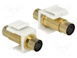 DeLOCK 86338 Módulo Keystone Mini-DIN 4 Pin Blanco con Contactos Chapados en Oro