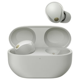 SONY Auriculares Inalámbricos WF-1000XM5 Intaraurales con Estuche de Carga y Cancelación Activa de Ruido (ANC) - Color Plata/Blanco
