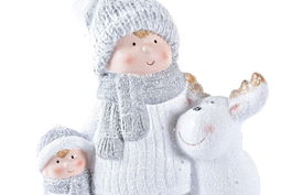 DKD Home Decor Figura Navidad Moderna Blanco Terracota 9 x 21 x 17 cm