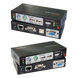 LINDY 39378 KVM Extender Combo 300 PS/2 USB y VGA hasta 1920x1080 Full HD por Cable Ethernet Cat5 Negro