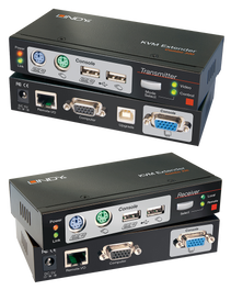 LINDY 39378 Cat5 KVM Extender Combo 300 PS/2 USB & VGA Negro