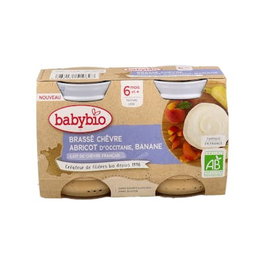 BABYBIO Yogur De Cabra Albaricoque-Plátano 6 Meses 2 Unidades x 130g Ecológico Sin Gluten