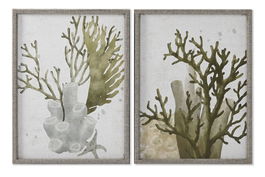 DKD Home Decor Cuadro Mediterraneo Verde Crudo 2 x 60 x 45 cm (2 Unidades)