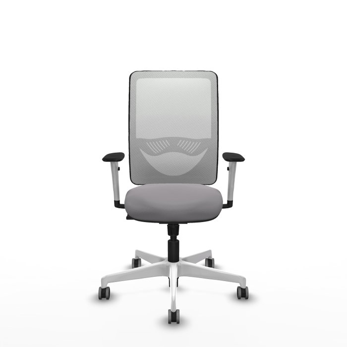 PIQUERAS Y CRESPO Silla de oficina Zulema con mecanismo Sincro, Gris y Blanco