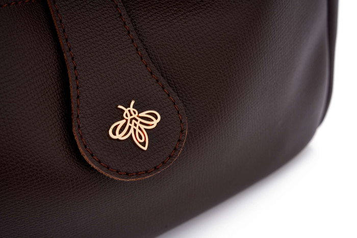 Lucky Bees Margot Bolso de Hombro Marrón Cuero de Polivinilo Elegante y Funcional Lucky Bees Margot Bolso de Hombro Marrón Cuero de Polivinilo Elegante y Funcional