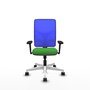 PIQUERAS Y CRESPO Silla de oficina Motilla con mecanismo Sincro, Verde y Azul