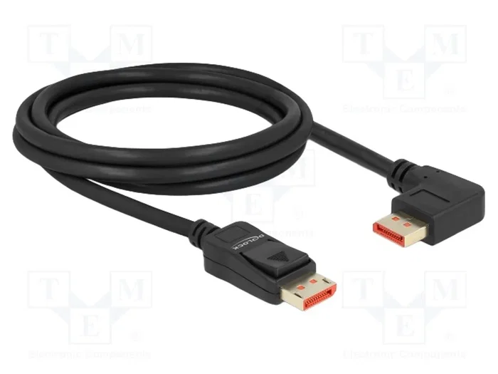 DeLOCK Cable DisplayPort recto a 90° izquierdo 8K 60 Hz 2 m
