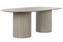 DKD Home Decor Mesa Ovalada Comedor Moderno Beige Blanco Granito MDF 100 x 75 x 220 cm