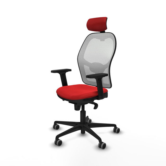 PIQUERAS Y CRESPO Silla de oficina Jorquera con mecanismo Sincro Rojo y Blanco