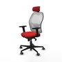 PIQUERAS Y CRESPO Silla de oficina Jorquera con mecanismo Sincro Rojo y Blanco