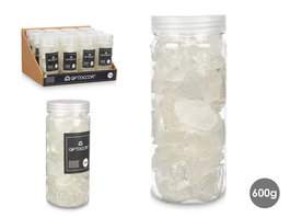 Giftdecor Bote Cuarzo Blanco 600gr, Piedra, Color Blanco, Dimensiones 6.5x15.5x6.5 cm (Set de 12)