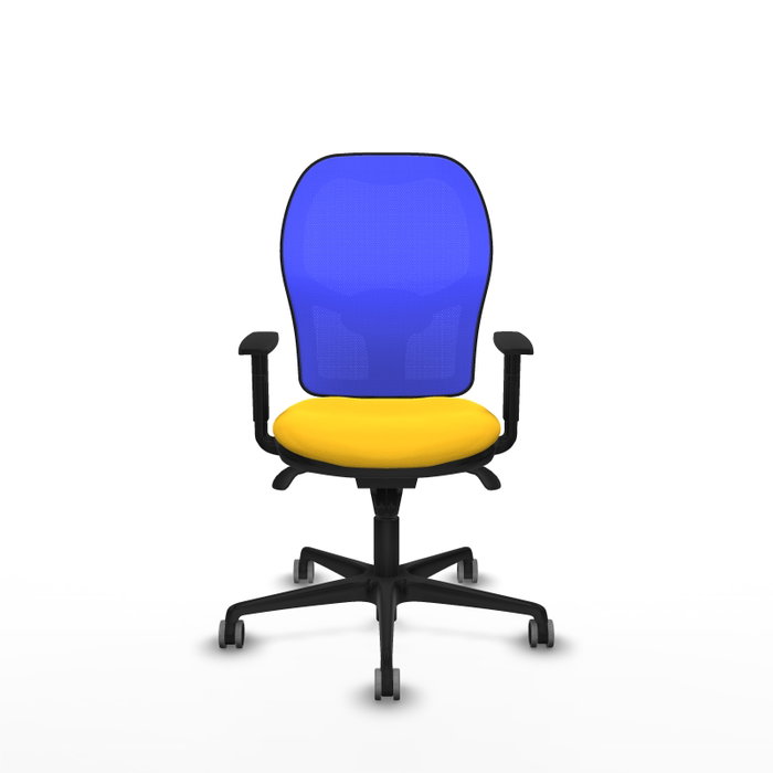 PIQUERAS Y CRESPO Silla de oficina Jorquera con mecanismo Sincro, Amarillo y Azul PIQUERAS Y CRESPO Silla de oficina Jorquera con mecanismo Sincro, Amarillo y Azul