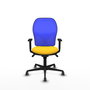 PIQUERAS Y CRESPO Silla de oficina Jorquera con mecanismo Sincro, Amarillo y Azul