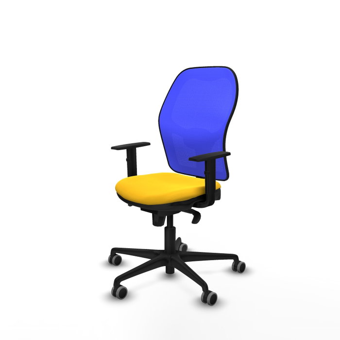 PIQUERAS Y CRESPO Silla de oficina Jorquera con mecanismo Sincro, Amarillo y Azul PIQUERAS Y CRESPO Silla de oficina Jorquera con mecanismo Sincro, Amarillo y Azul