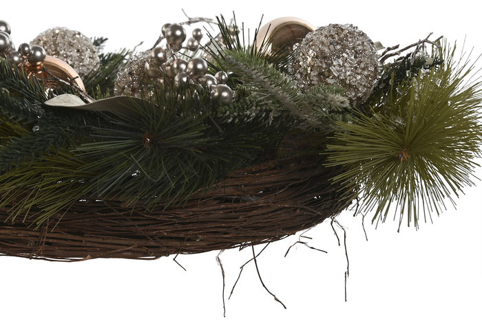 DKD Home Decor Corona Navidad Moderna Verde Dorado 12 x 60 x 60 cm (2 Unidades)