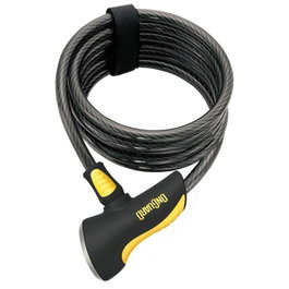 ONGUARD Cable espiral antirrobo Dobermann 8029 con cilindro BumbBlok y soporte Snap Lock QR